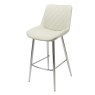 Sammy High Bar Stool Faux Leather Taupe With Chrome Legs