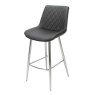 Sammy High Bar Stool Faux Leather Black With Chrome Legs