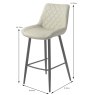 Sammy High Bar Stool Faux Leather Taupe With Black Legs Dimensions