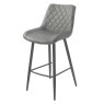 Sammy High Bar Stool Faux Leather Black With Black Legs