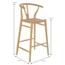 Shoreditch High Bar Stool Teak With Solid Seat Dimensions