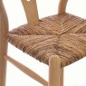 Shoreditch High Bar Stool Teak With Rush Seat Close Up