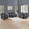 San Antonio Electric Reclining 3 Seater Sofa With Dropdown Tray & Charger Faux Suede Slate Lifestyle
