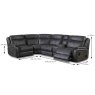 San Antonio Electric Reclining 4 Seater Corner Sofa With Technology Console Faux Suede Slate RHF 