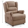 Durham Armchair Fabric Beige Dimensions