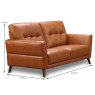 Lucerne 2 Seater Sofa Leather Tan Dimensions