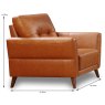 Lucerne Armchair Leather Tan Dimensions