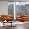 Lucerne 2 Seater Sofa Leather Tan Lifestyle