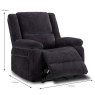 Fremantle Manual Reclining Armchair Fabric Charcoal Dimensions