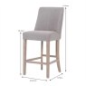 Rose Low Bar Stool Fabric Beige Dimensions