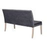 Valent 3 Person Dining Bench Fabric Dark Grey