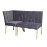 Valent 2 Person Dining Bench Fabric Dark Grey