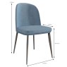 Valent Dining Chair Velvet Fabric Blue