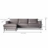 Alexander & James Parker 4+ Seater Sofa With Chaise LHF Leather Category B dimensions