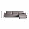 Alexander & James Parker 4+ Seater Sofa With Chaise RHF Leather Category B dimensions