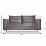 Alexander & James Parker 2 Seater Sofa Leather Category B Dimensions 