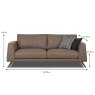 Nagano 3 Seater Sofa Leather Category 20 NW Dimensions