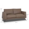 Nagano 2 Seater Sofa Leather Category 20 NW dimensions