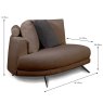 Nagano Modular Curved Snuggler LHF Leather Category 20 NW dimensions