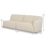 Messina 3 Seater Sofa Arm LHF Fabric dimensions