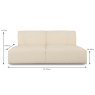 Messina Modular 3 Seater Armless Sofa Fabric dimensions