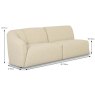 Messina Modular 2 Seater Sofa Arm LHF Fabric dimensions