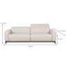 Abruzzo 3 Seater Sofa Fabric dimensions