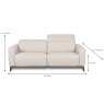 Abruzzo 2.5 Seater Sofa Fabric dimensions
