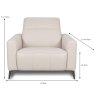 Abruzzo Electric Reclining Armchair Fabric dimensions