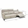 Lorenzo 3.5 Seater Electric Reclining Sofa Leather NW dimensions 