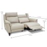 Lorenzo 2.5 Seater Electric Reclining Sofa Leather NW dimensions