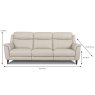 Lorenzo 3.5 Seater Sofa Leather NW dimensions