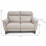 Lorenzo 2 Seater Sofa Leather NW dimensions