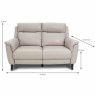 Lorenzo 2 Seater Sofa Leather NW dimensions