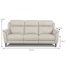 Lorenzo 3 Seater Sofa Leather NW dimensions