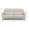 Lorenzo 3 Seater Sofa Leather NW Dimensions