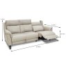 Lorenzo 3 Seater Electric Reclining Sofa Leather NW dimensions 