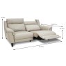 Lorenzo 3 Seater Electric Reclining Sofa Leather NW Dimensions