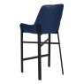 Calabria High Bar Stool Faux Leather Blue Reverse