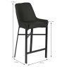 Calabria High Bar Stool Faux Leather Black Dimensions