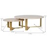 Lucia Coffee Table With Marble Top (Set of 2) Dimensions