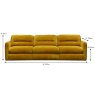 Alexander & James Lilo 3 Seater Sofa Fabric A Dimensions