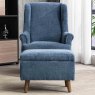 Granada Armchair Fabric Denim Blue Front View