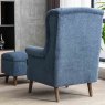 Granada Armchair Fabric Denim Blue Back View
