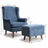 Granada Armchair Fabric Denim Blue Dimensions