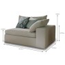 Marianna Modular 1.5 Seater Arm RHF Fabric Aquaclean Dune dimensions