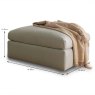 Marianna Footstool Fabric Aquaclean Dune dimensions