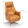 Hjort Knudsen Julian Manual Reclining Medium Armchair Soleda Leather dimensions