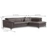Egoitaliano Martine 4+ Seater Sofa With Chaise RHF + 1 Electric Reclining Position Microfibre Fabric