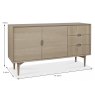 Dansk 2 Door & 3 Drawer Sideboard Oak Dimensions